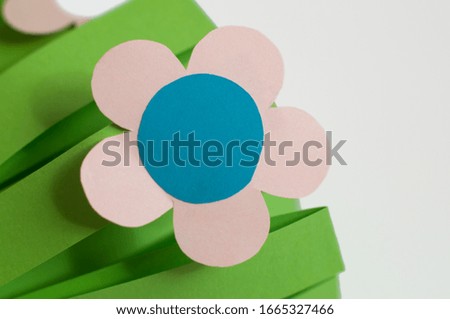 bouquet of colorful handmade spring flowers created from paper.