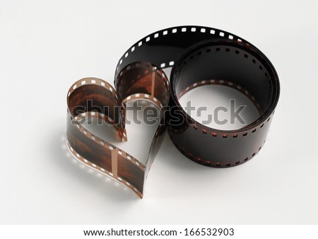 Heart shaped photo film, concept of passion for photography