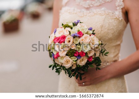 Beautiful girl's wedding with flowers