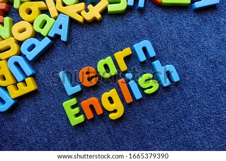 Learn English with colorful letters. Education concept.