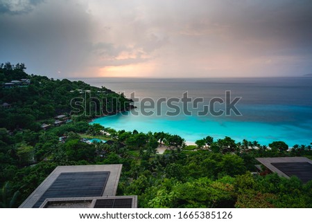 Mahe Island Anse Petit beach Panorama view Seychelles 