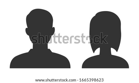 User profile or avatar illustrations. Man and woman icon
