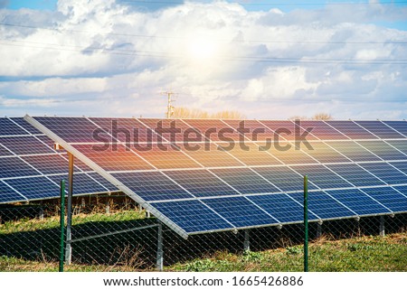 Solar panel  . energy of the sun  . 