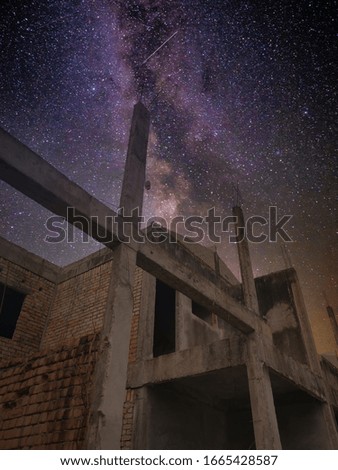 astro photography at construction site