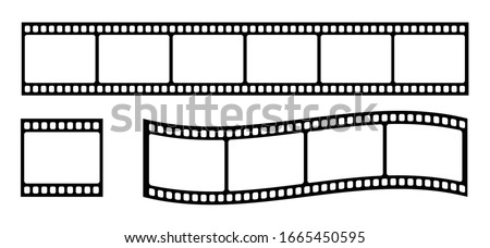Set of film strip, vector illustration Royalty-Free Stock Photo #1665450595