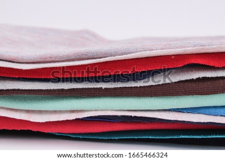 multicolored patches of fabric on a white background