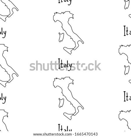 Italian icons seamless pattern. Sketch vector illustration, doodle elements, Isolated Italian national elements, Travel to Italian pattern for cards and web pages