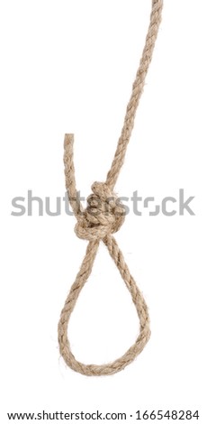  Rope with Knot on White background