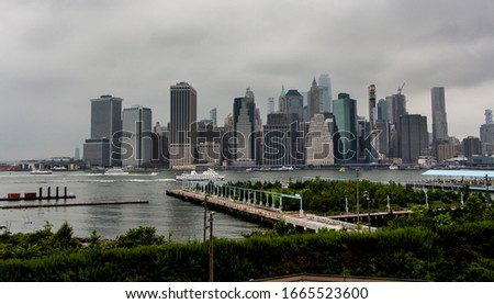 New York city panorama, Manhattan Skyscrapers , Hudson river view from Broocklyn high