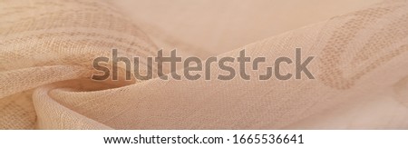 Texture, background, pattern, sensation, cambric - very thin translucent soft mercerized fabric, beige