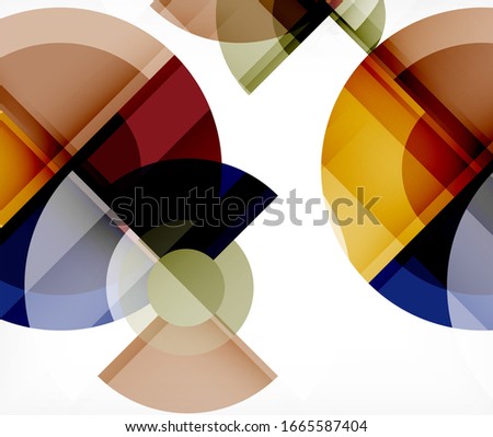 Abstract background, circle and triangle design round shapes overlapping each other. Geometric trendy template. Illustration For Wallpaper, Banner, Background, Card, Book Illustration, landing page