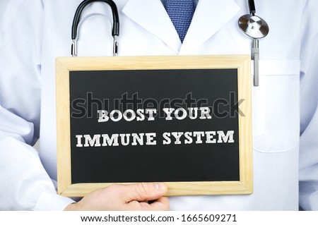 Boost your Immune System - chalkboard message Royalty-Free Stock Photo #1665609271