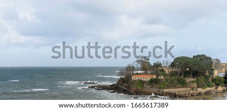 Landscape of a house on a small island by the sea