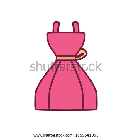 dress line and fill style icon design, Cloth fashion style wear store shop retail fabric and made theme Vector illustration