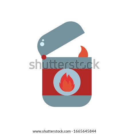 lighter flat style icon design, Emergency rescue save department 911 danger help safety and aid theme Vector illustration