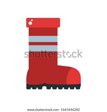 firefighter boot flat style icon design, Emergency rescue save department 911 danger help safety and aid theme Vector illustration