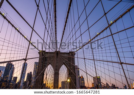 The Brooklyn Bridge at sunset