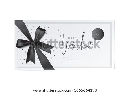 black vector voucher design with a bow Royalty-Free Stock Photo #1665664198