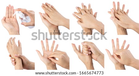 Man hands using wash hand sanitizer gel pump dispenser for protection coronavirus, germ and bacteria, health care concept, 7 step hand wash prevention covid-19
 Royalty-Free Stock Photo #1665674773