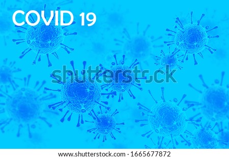 Coronavirus disease COVID-19 infection, medical illustration. New official name for Coronavirus disease named COVID-19, pandemic risk, blue background Royalty-Free Stock Photo #1665677872
