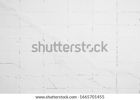 Repairing White Broken Brick Wall Texture Background.