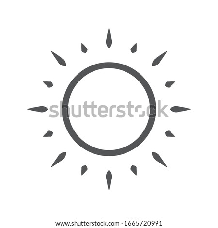 line Sun Icon vector for Brightness, Intensity Setting icon. isolated on blank background EPS 10.