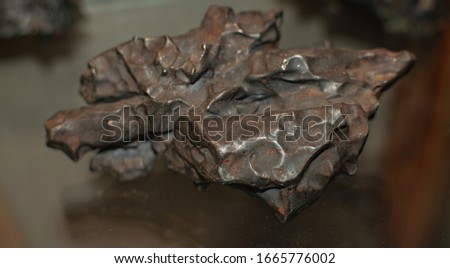 Meteorite rock fragment, close view