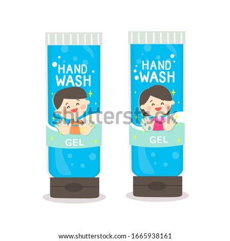 Hand wash gel vector on white background