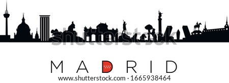 Design skyline Madrid illustration. Emblematic Buildings Royalty-Free Stock Photo #1665938464