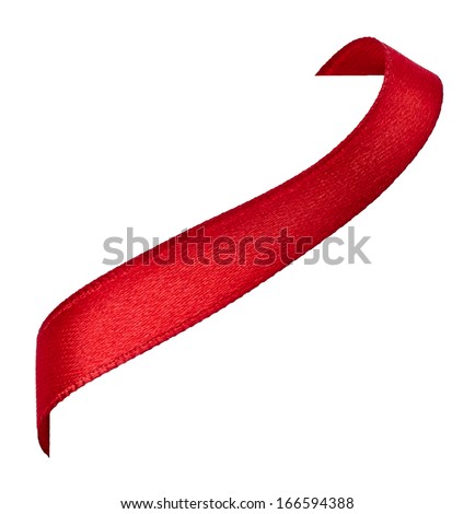close up of a  red ribbon bow on white background Royalty-Free Stock Photo #166594388
