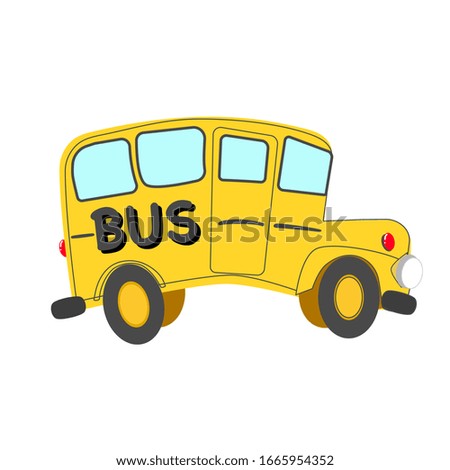 Funny yellow bus, vehicle, school, transportation