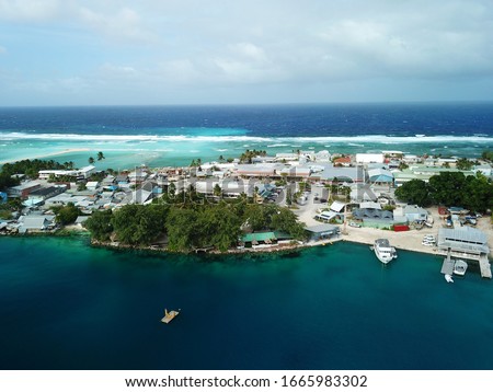 Majuro atoll and city in Marshall islands Royalty-Free Stock Photo #1665983302