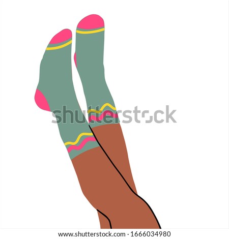 Colored, funny socks on a white background. Holiday socks.