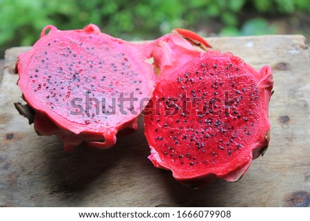 Dragon fruit in a glass plate