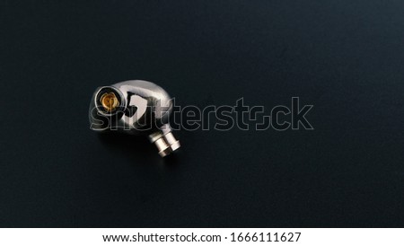 Audiophile in-ear earphone with connector. high quality sound. professional sound.