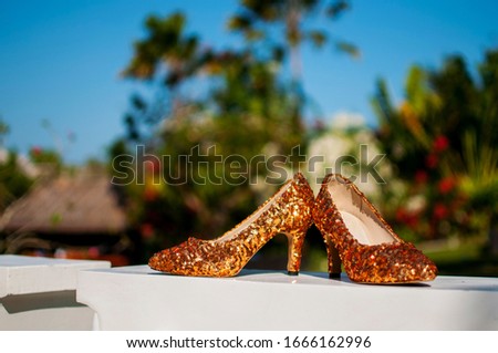Women's shoes at the wedding day