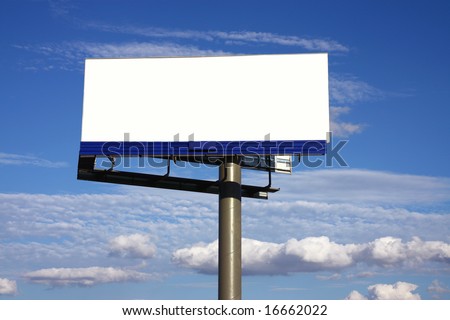 Outdoor white advertising billboard