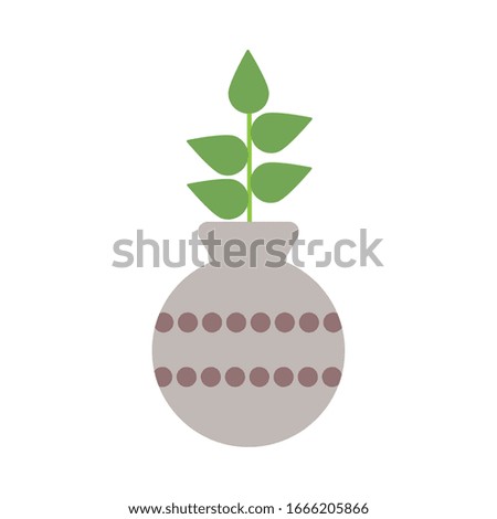 houseplant with potted on white background vector illustration design