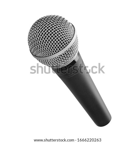 Microphone isolated on white background with clipping path Royalty-Free Stock Photo #1666220263