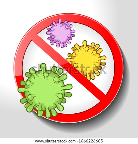 Stop coronavirus, Prohibition sign, vector illustration.