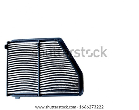 Isolate picture of used air filter element  Placed on a white background