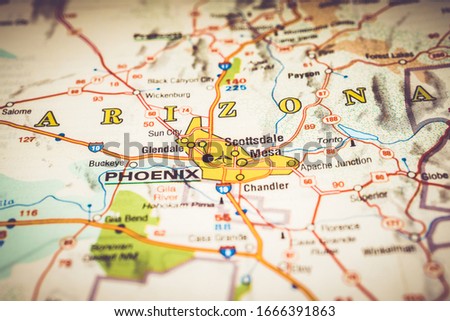 Phoenix on USA map background