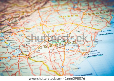 Columbia on USA map travel background
