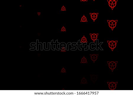 Dark Orange vector background with occult symbols. Retro design in abstract style with witchcraft forms. Simple design for occult depiction.