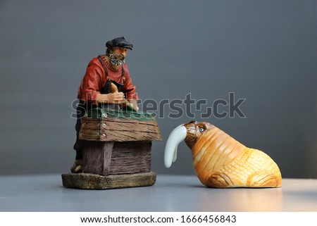 Fisherman and walrus they have beautiful relationships