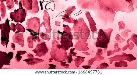 Concept Ink Design. Coral Watercolor Silk. Pink Stain. Color Ink Underwater. Fashion Watercolor Splash. Black Art Painting Woman.