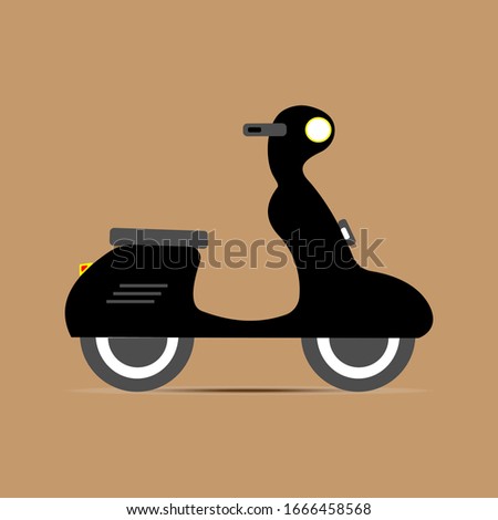 motorcycle in a flat design on a brown background