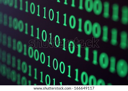 Binary computer code background,shallow DOF.