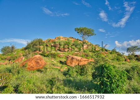 Landscape pictures from the National Park Tsavo East Tsavo West and Amboseli