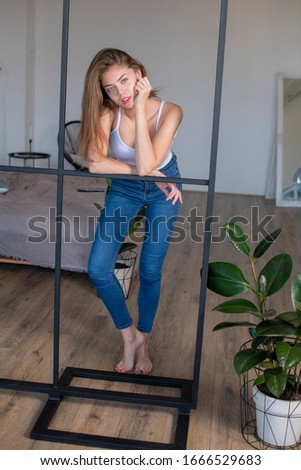 
girl with interior room  loft